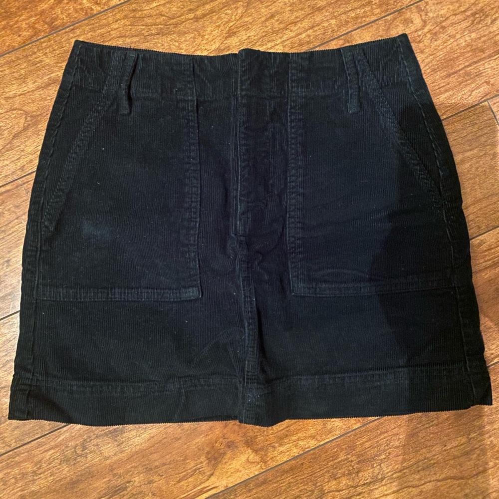 Dark Green Corduroy Mini Skirt